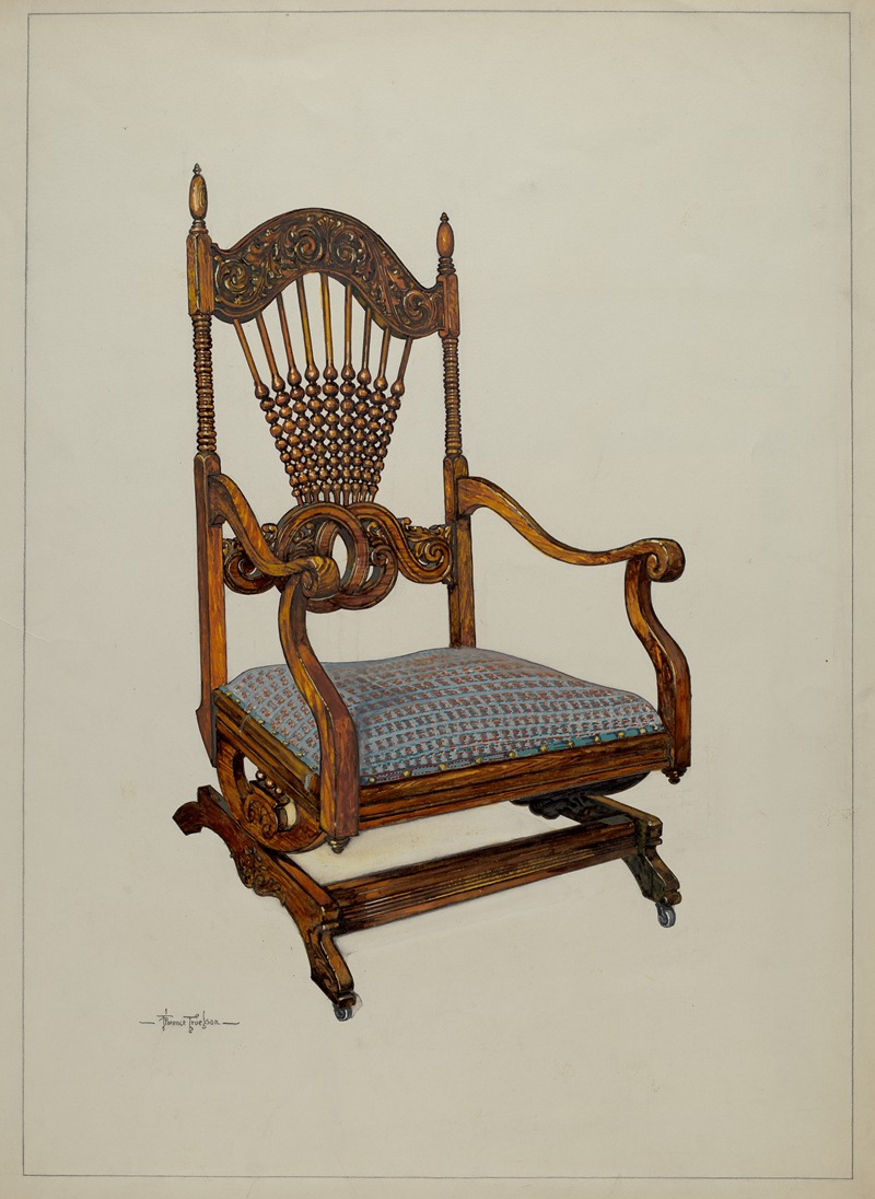 Florence Truelson - Carved Oak Chair