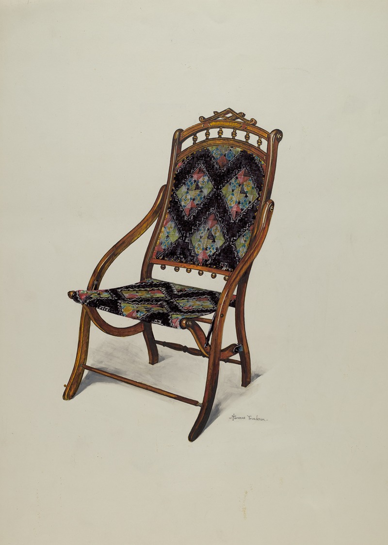 Florence Truelson - Folding Oak Chair