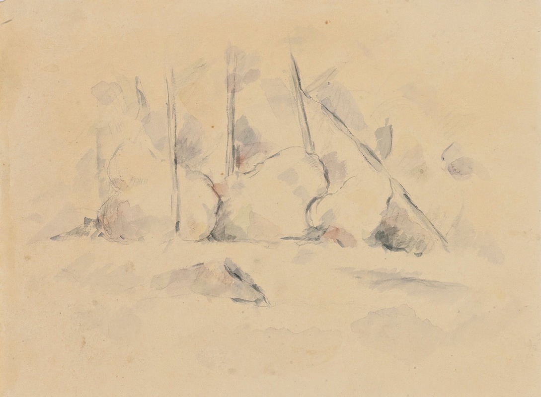 Paul Cézanne - Arbres Parmi Des Rochers