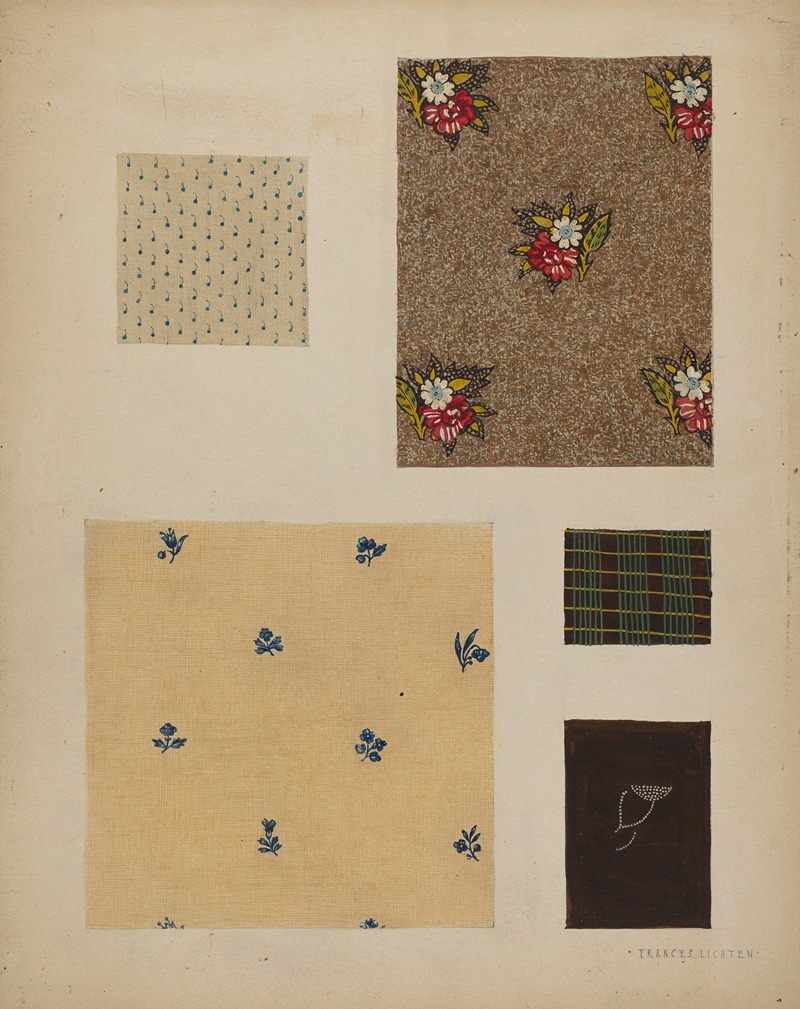 Frances Lichten - Materials from Patchwork Bedspread