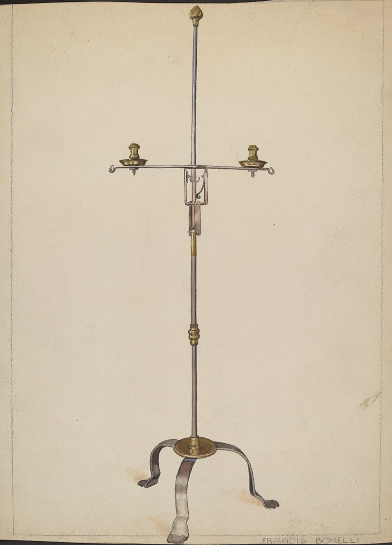 Francis Borelli - Iron and Brass Candlestand