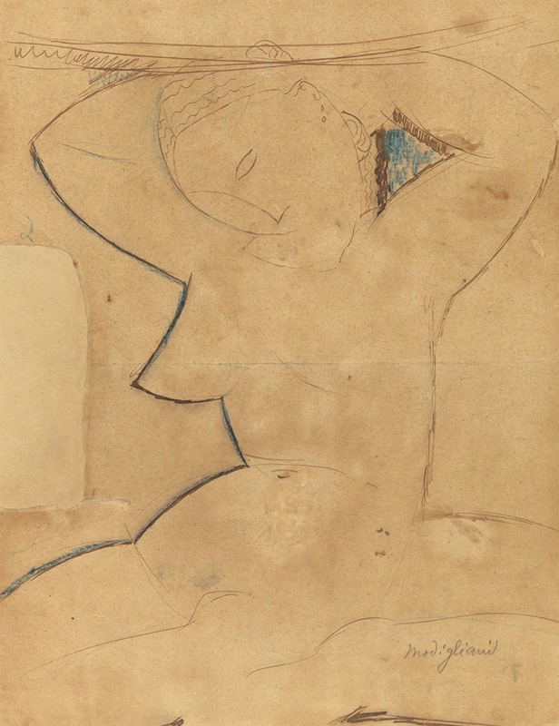 Caryatide au Sein Pointu (Caryatid with Pointed Breast) by Amedeo  Modigliani - Artvee