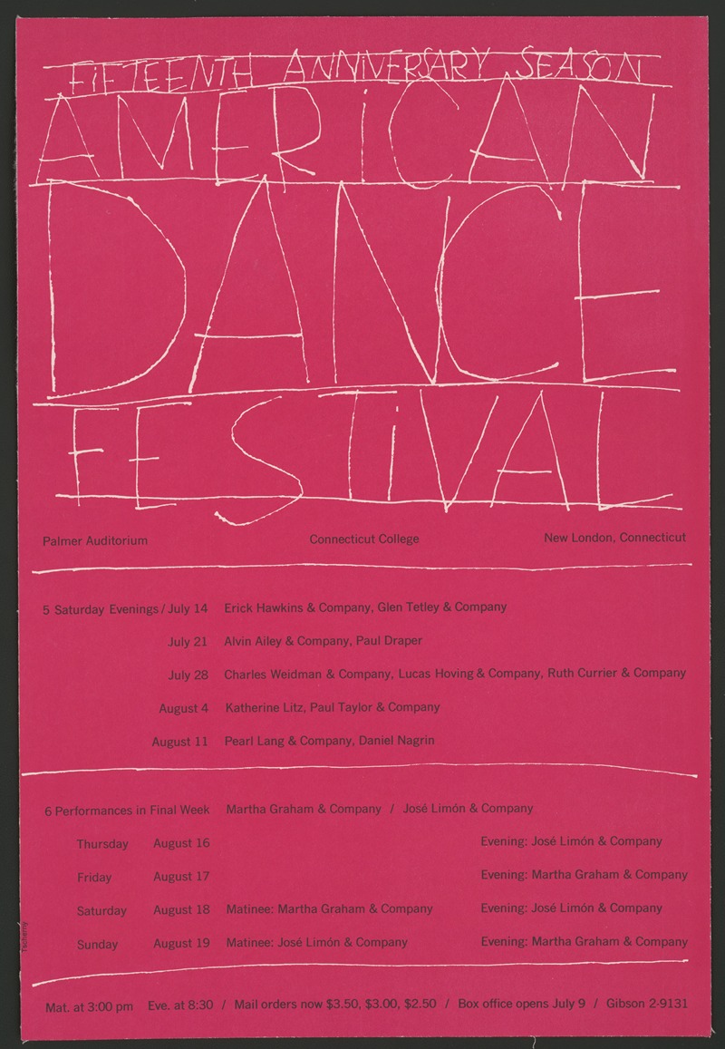George Tscherny - Fifteenth anniversary season, American dance festival
