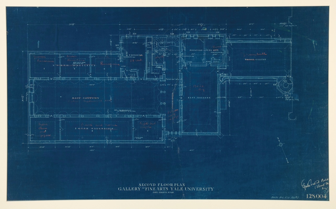 Egerton Swartwout - Second Floor Plan, Gallery of Fine Arts, Yale University