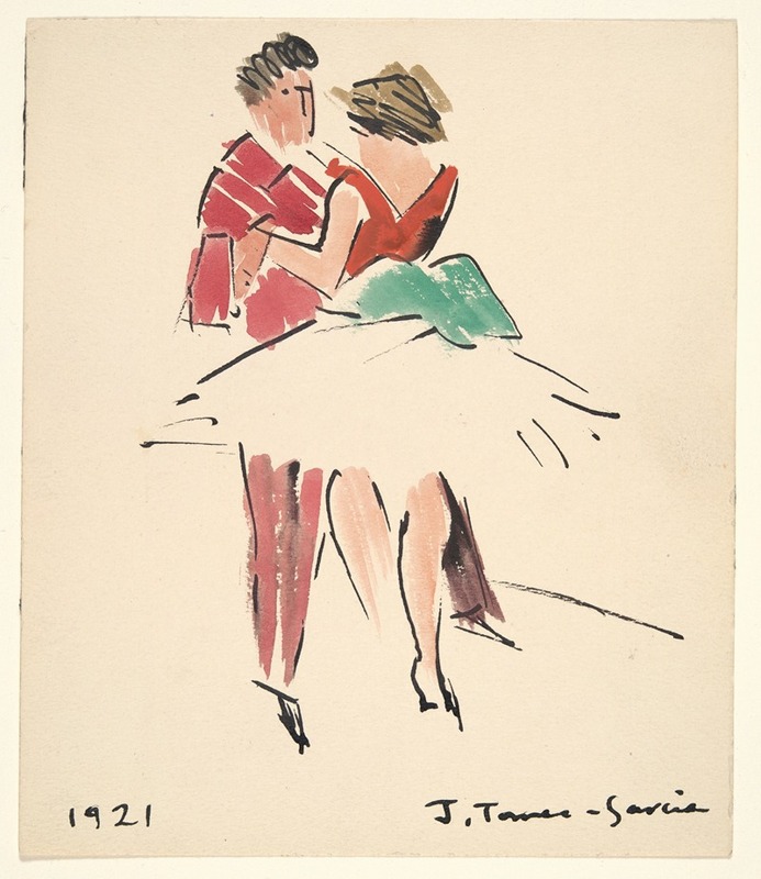Joaquín Torres-García - Artists’ Ball; Two Dancers