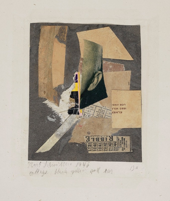 Kurt Schwitters - Collage Black Yellow and Ear