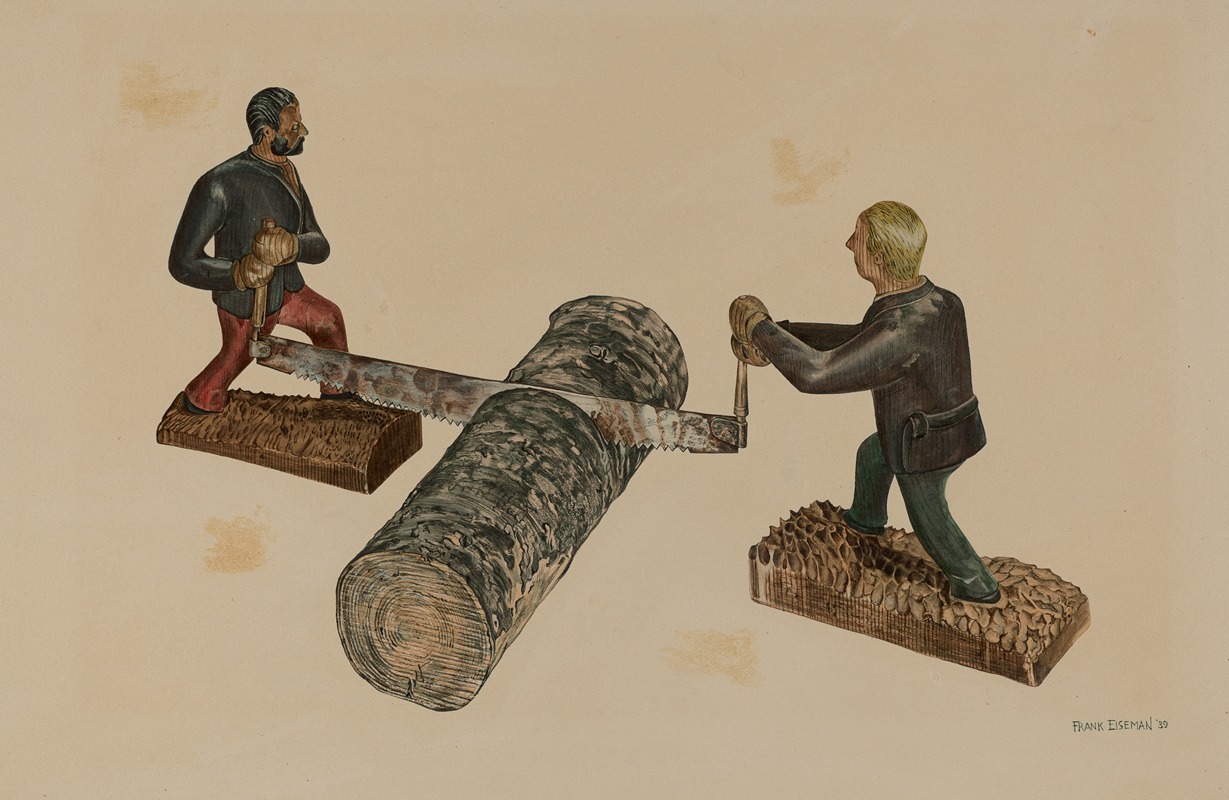 Frank Eiseman - Lumberjacks Sawing a Log