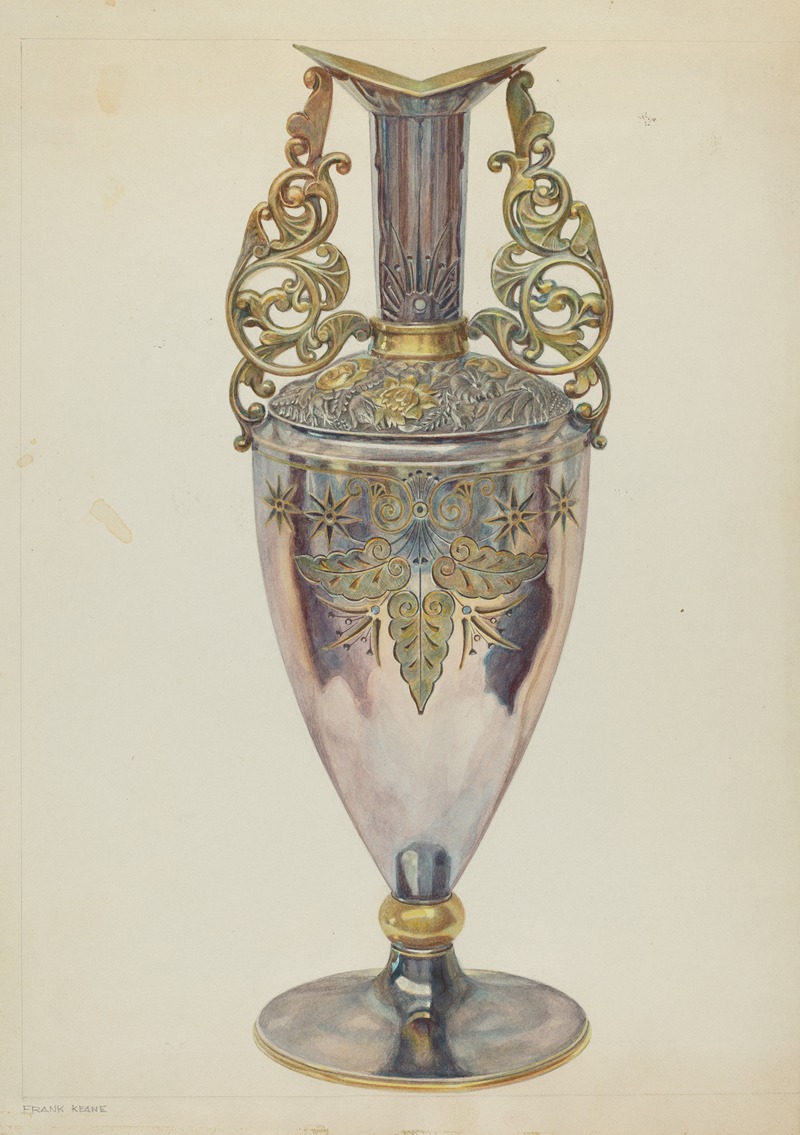 Frank M. Keane - Silver Vase of Blue Silver