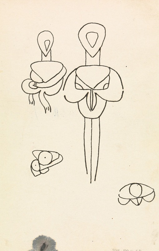 Henri Gaudier-Brzeska - Four Studies for Two Figural Designs