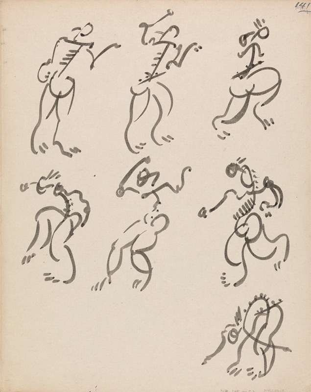 Henri Gaudier-Brzeska - Seven Dancing Figures, in Three Registers