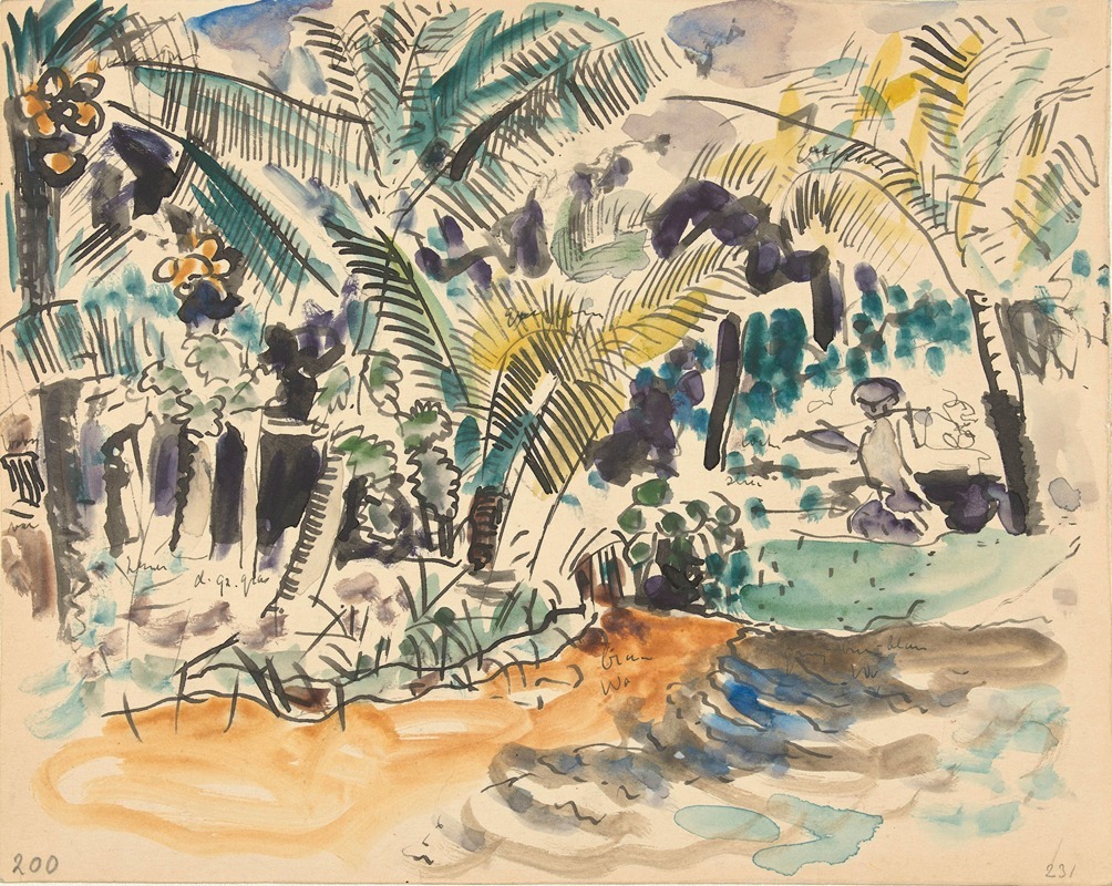 Pierre Jean Apol - Landschap met palmen