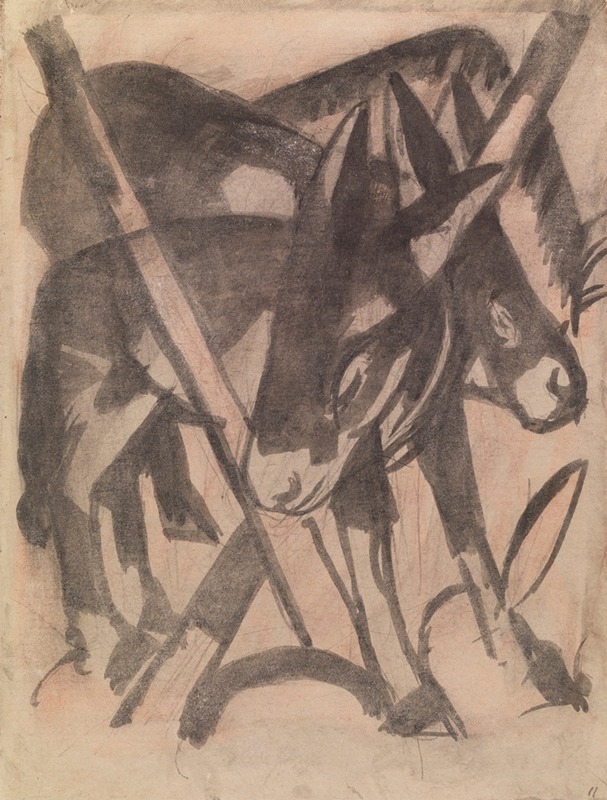 Franz Marc - Two Donkeys