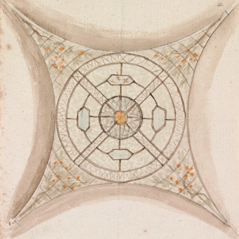 Henry Swinburne - One of Four Sketches, of Ceilings, in the Vatican Gallery