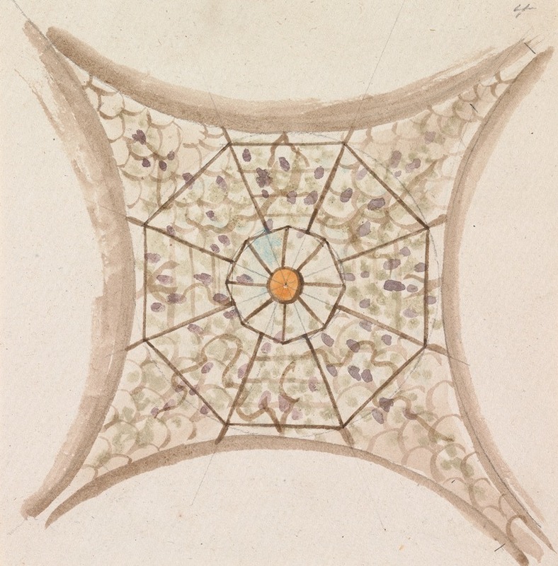 Henry Swinburne - One of Four Sketches, of Ceilings, in the Vatican Gallery.