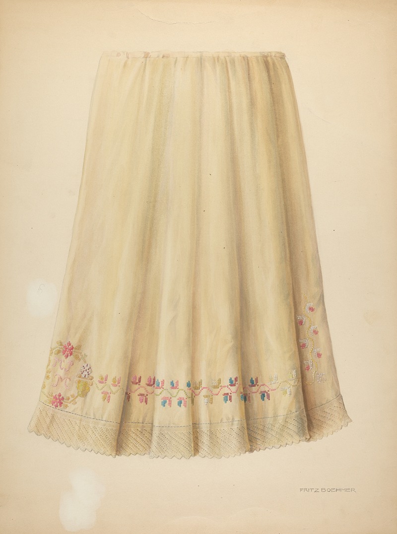 Fritz Boehmer - Zoar Embroidered Flannel Petticoat