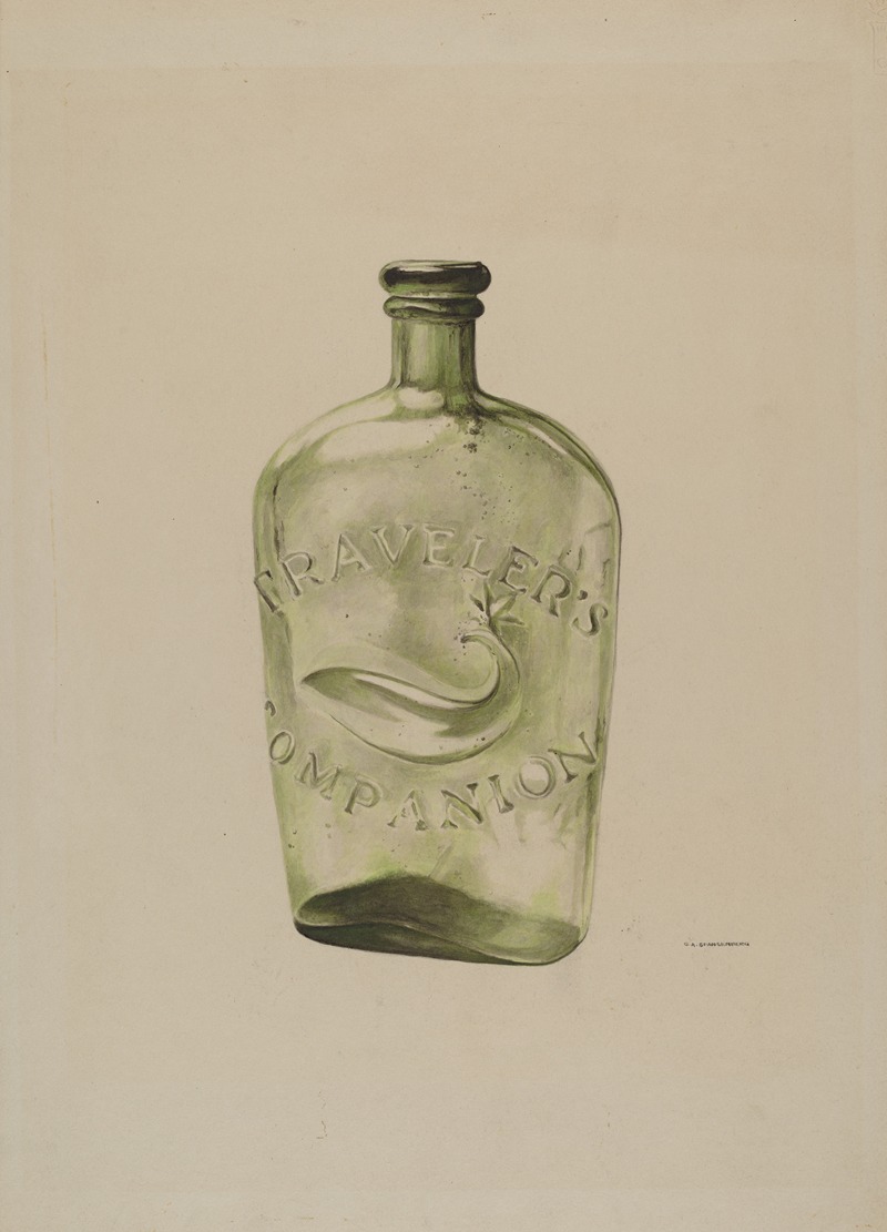 G.A. Spangenberg - Glass Whiskey Flask