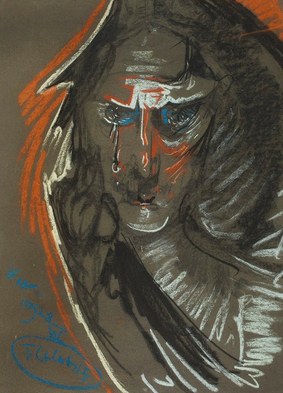 Stanisław Ignacy Witkiewicz - Portrait of Maria Kasprowiczowa, ‘Weeping knight’