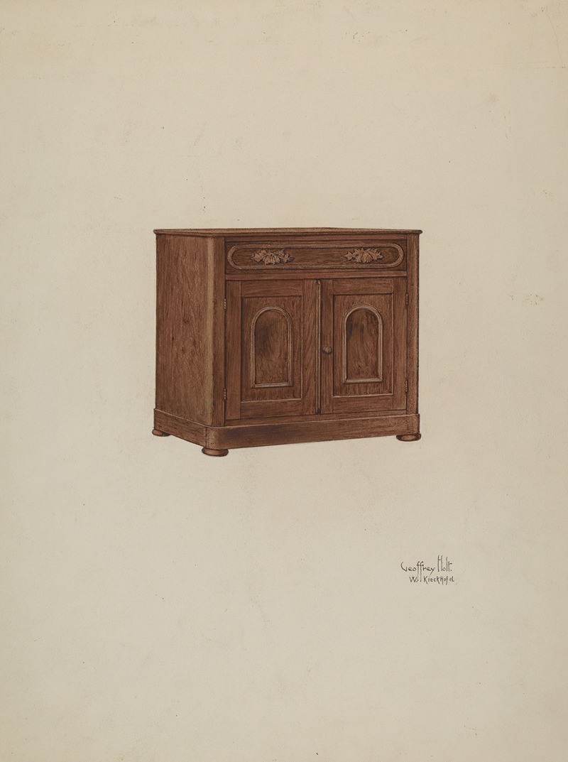 Geoffrey Holt - Wash Cabinet, with Marble Top and Semi-back