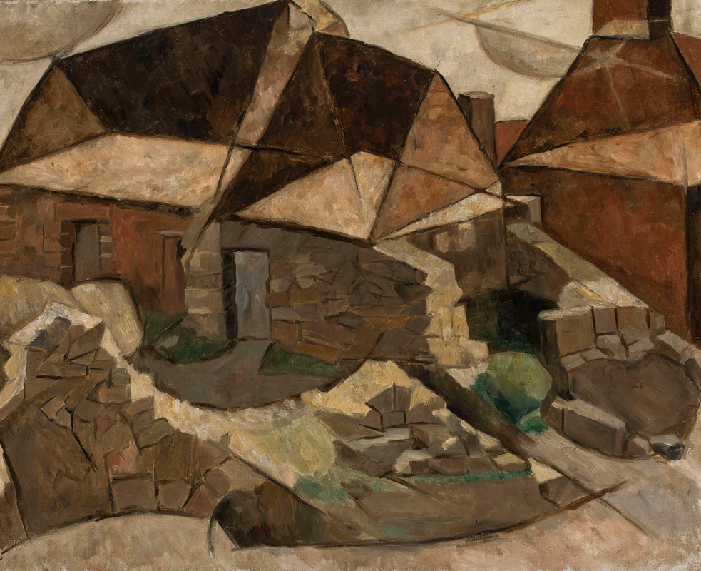 Tadeusz Makowski - Landscape with houses