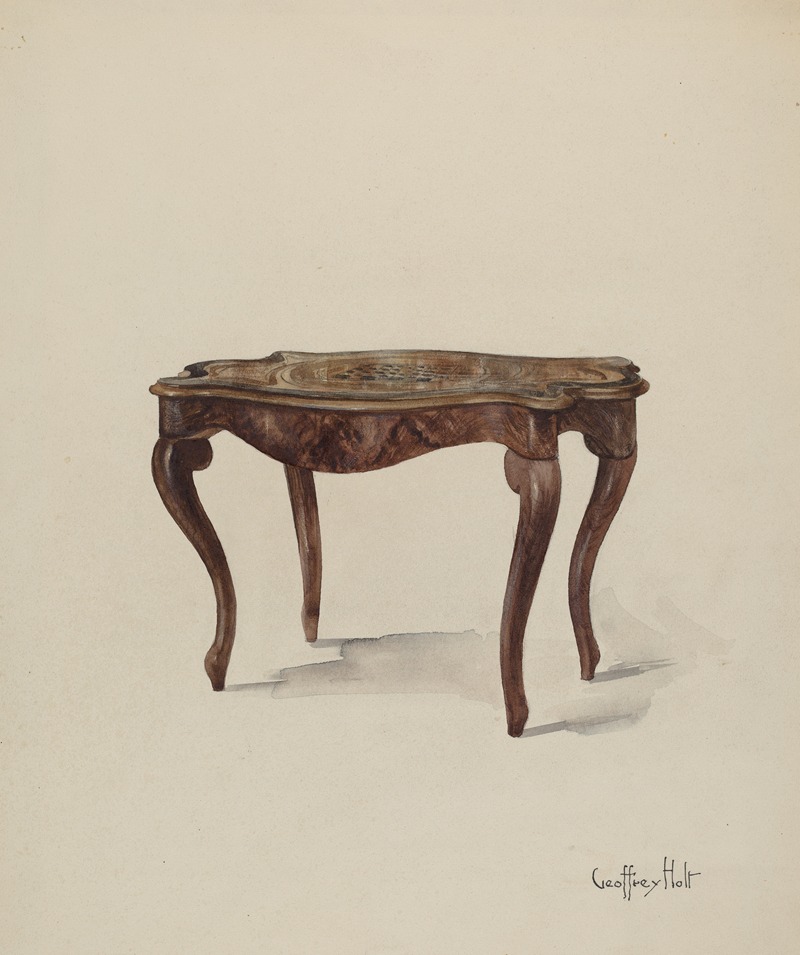 Geoffrey Holt - Marquetry Table, Showing Style