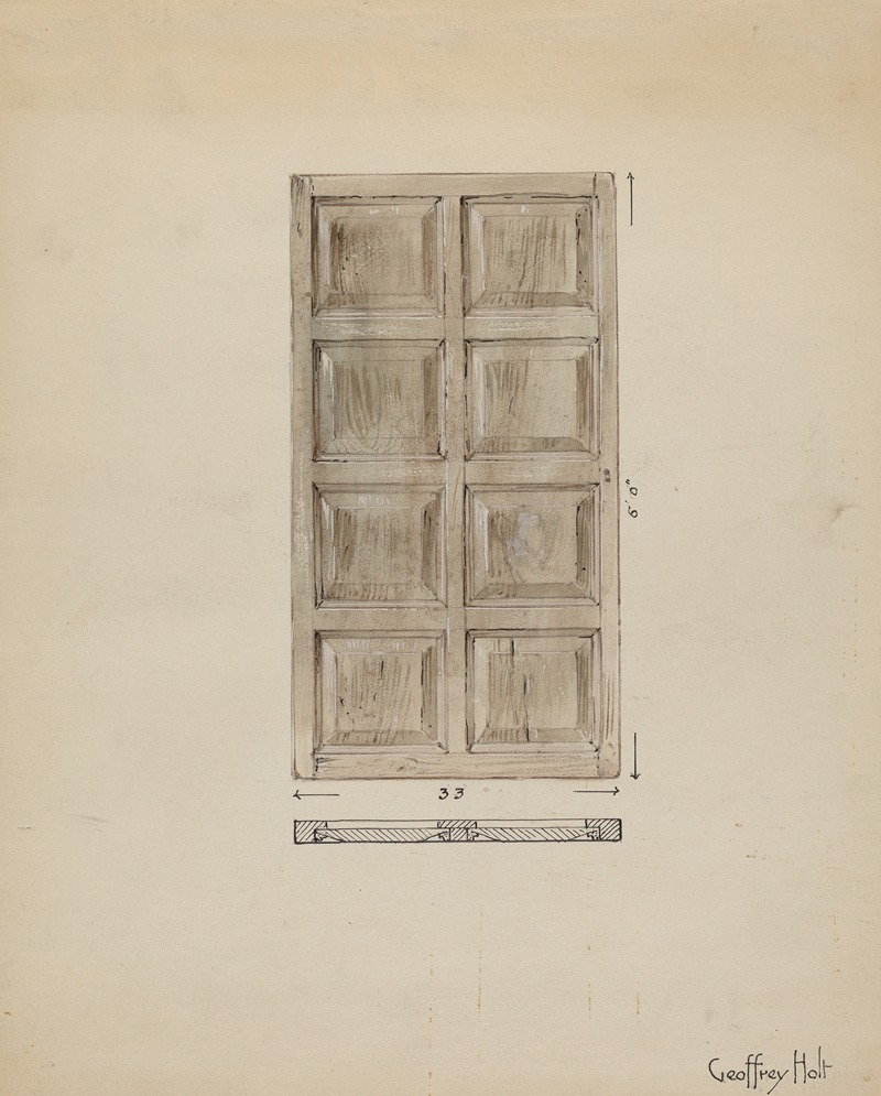 Geoffrey Holt - Old Paneled Door – Outside Door to Monastery