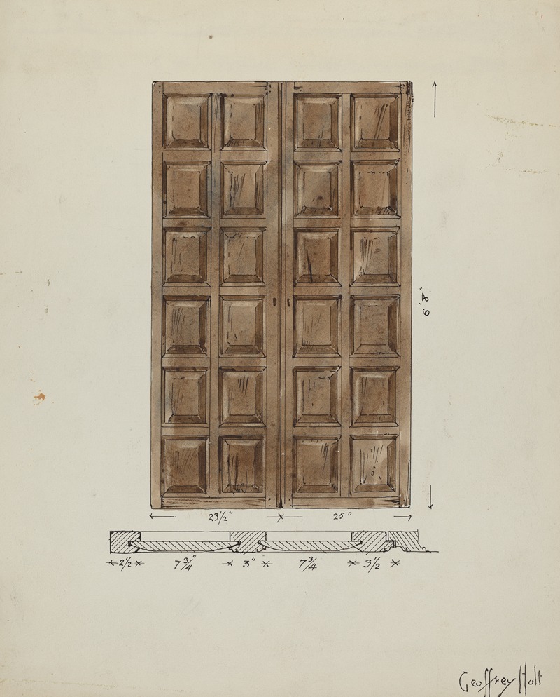 Geoffrey Holt - Old Paneled Doors – Main Entrance to Monastery