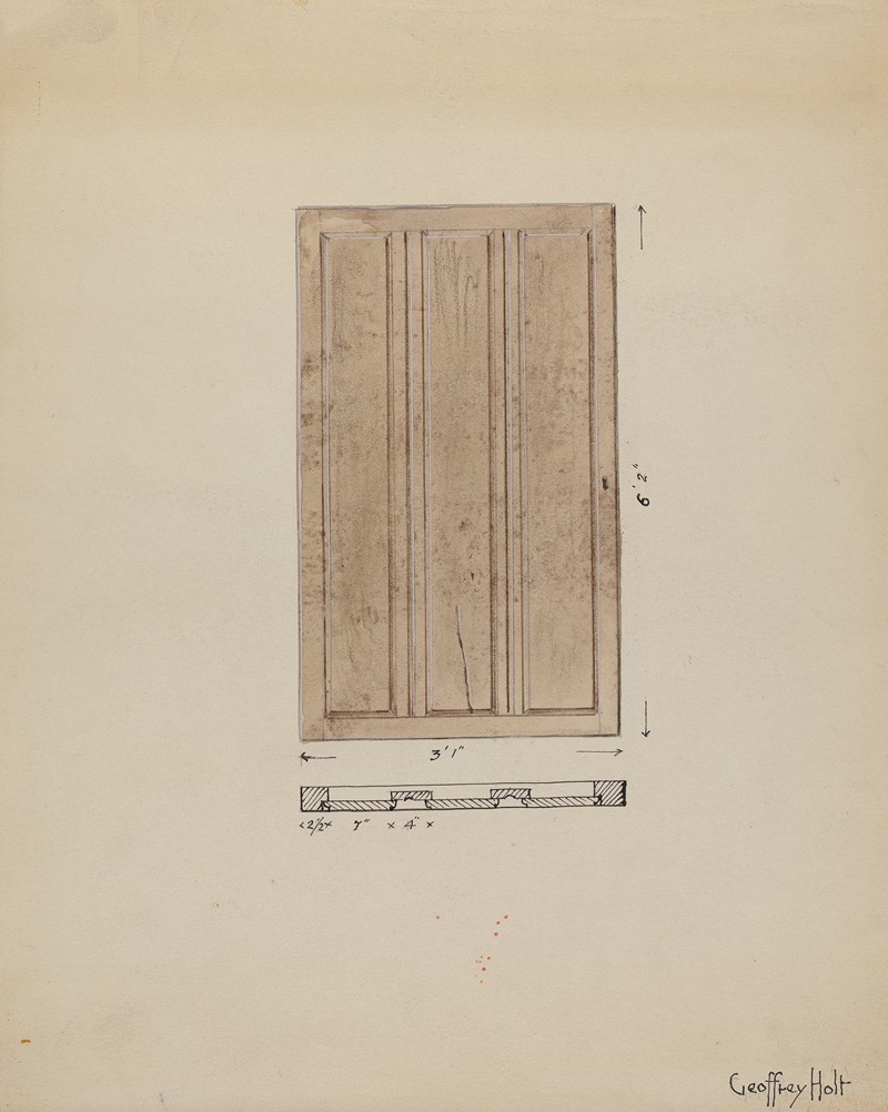 Geoffrey Holt - One of Original Inside Doors to Sacristy