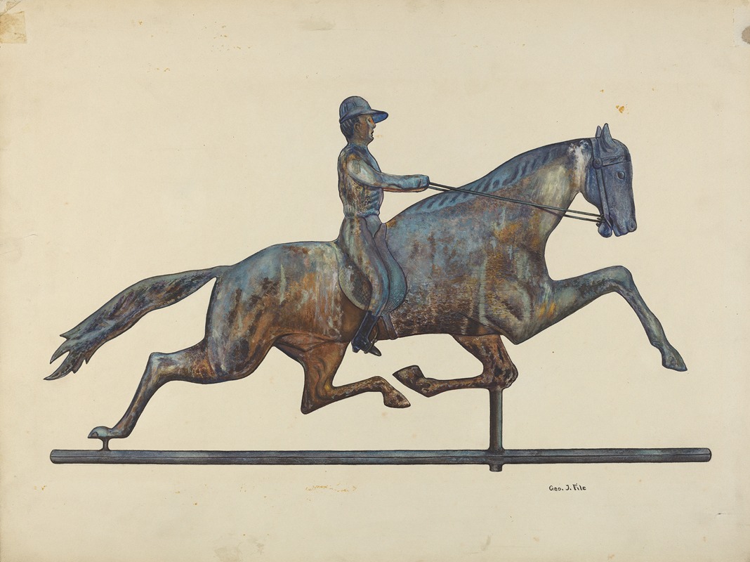 George File - Horse and Rider Weather Vane