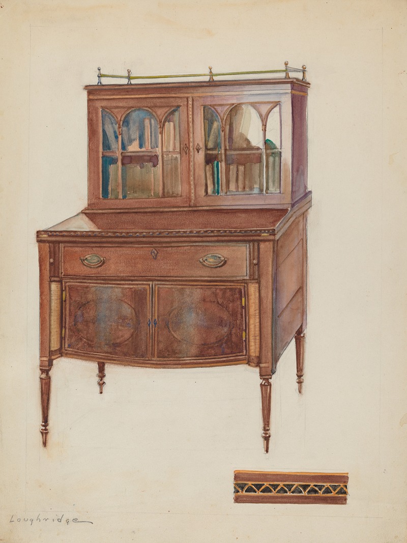 George Loughridge - Mahogany Desk with Bookcase Top