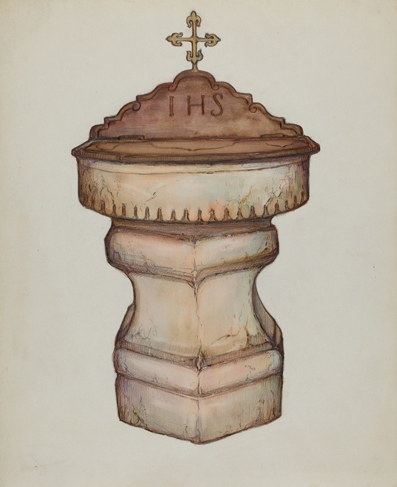 Baptismal Font with Top by George Seideneck - Artvee