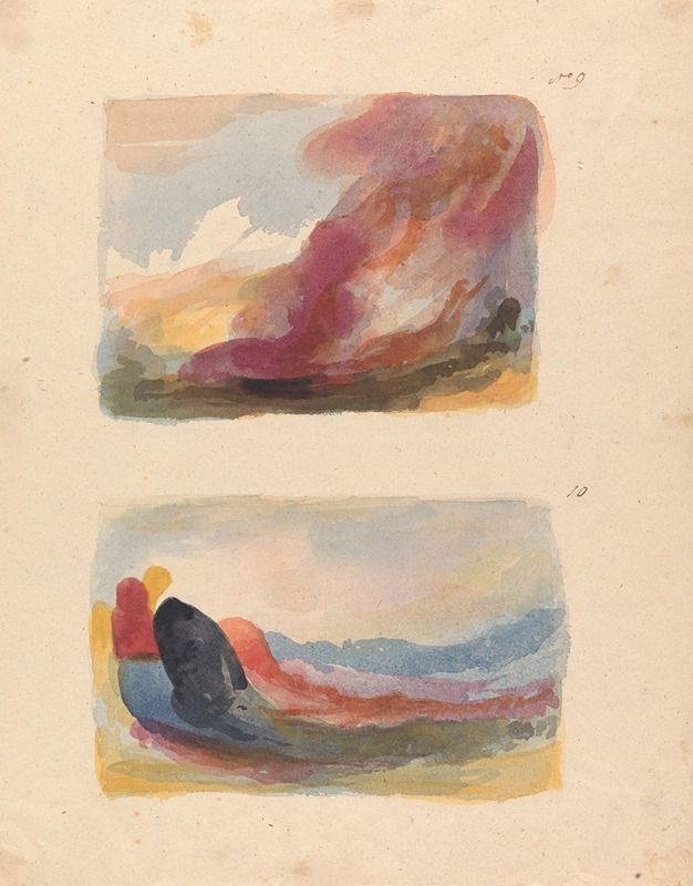Thomas Sully - Landscape – Color Wash, Titian (no. 9); Landscape – color wash, Rubens (no. 10)