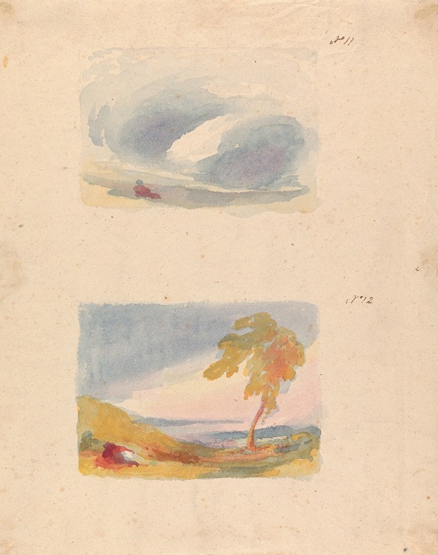 Thomas Sully - Sky Study – Turner’s Principle (no. 11); Landscape With Hills and Tree (no. 12)