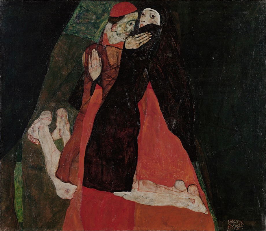 Egon Schiele - Cardinal and Nun (Caress)
