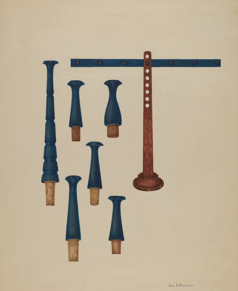 George V. Vezolles - Shaker Pegs and Candlestand