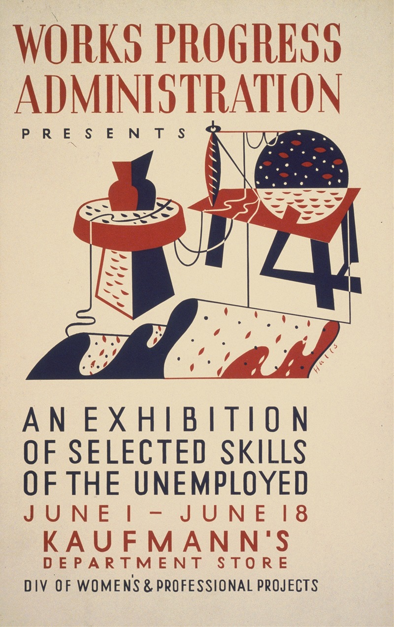 Richard Halls - An exhibition of selected skills of the unemployed Div. of Women’s and Professional Projects