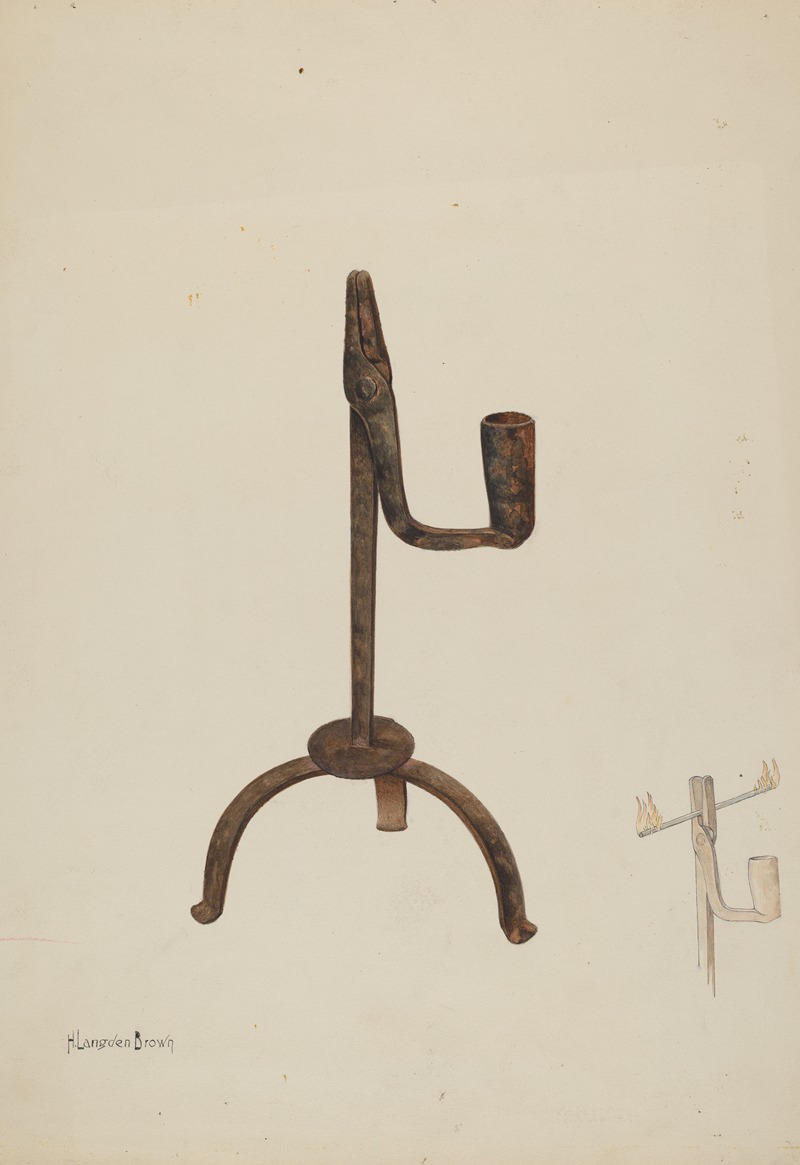 H. Langden Brown - Rush Holder with Candle Socket