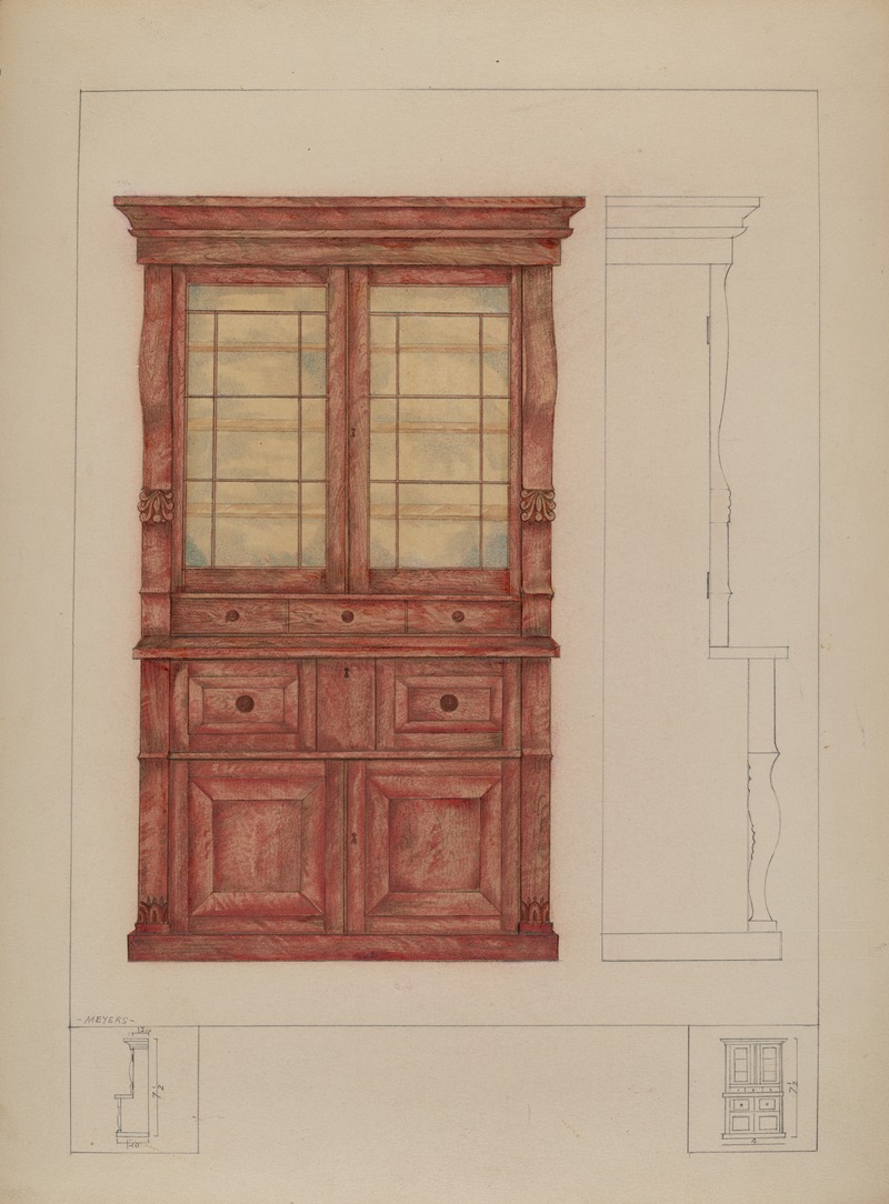 Henry Meyers - Bookcase and Writing Desk