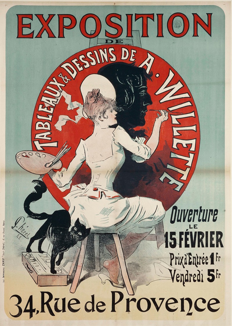 Jules Chéret - Exposition De Tableaux And Dessins De A. Willette