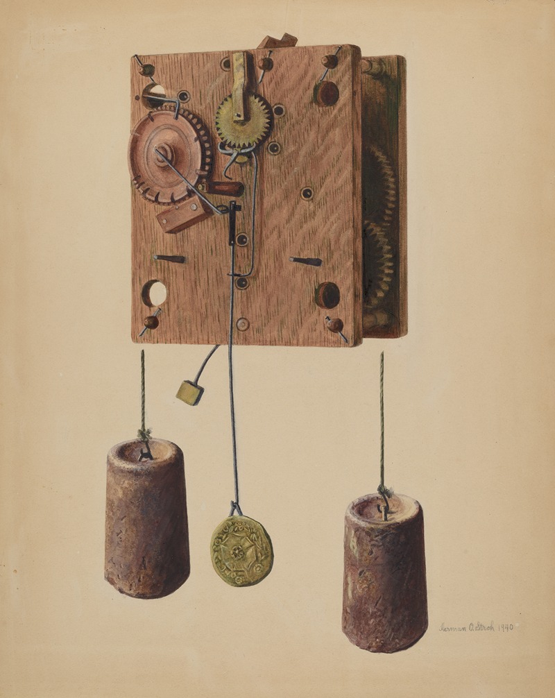 Herman O. Stroh - Mechanism of Eli Terry Clock