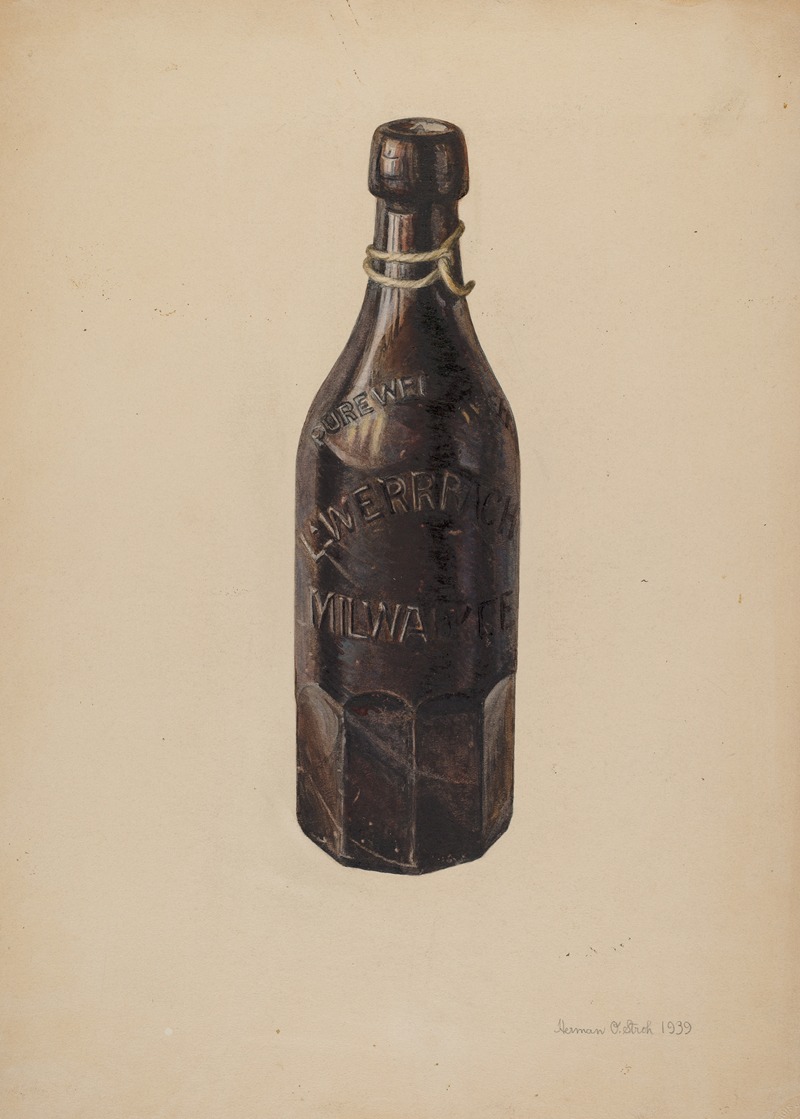 Herman O. Stroh - Weiss Beer Bottle
