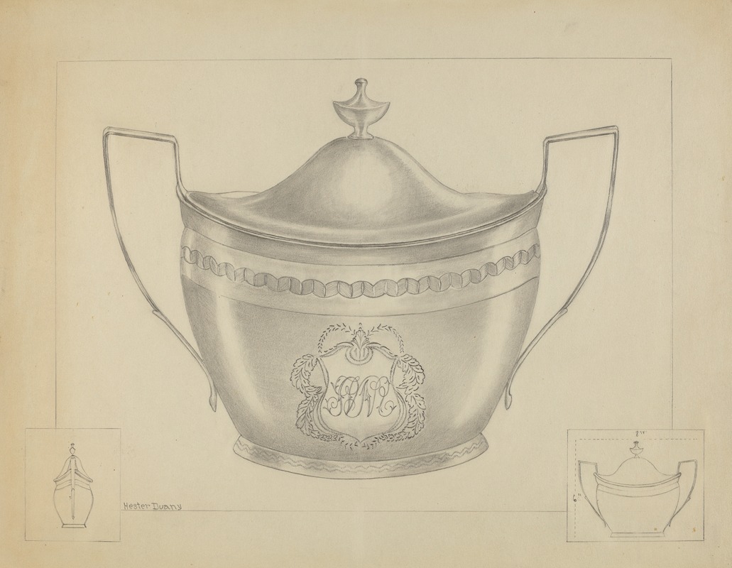 Hester Duany - Silver Sugar Bowl with Cover