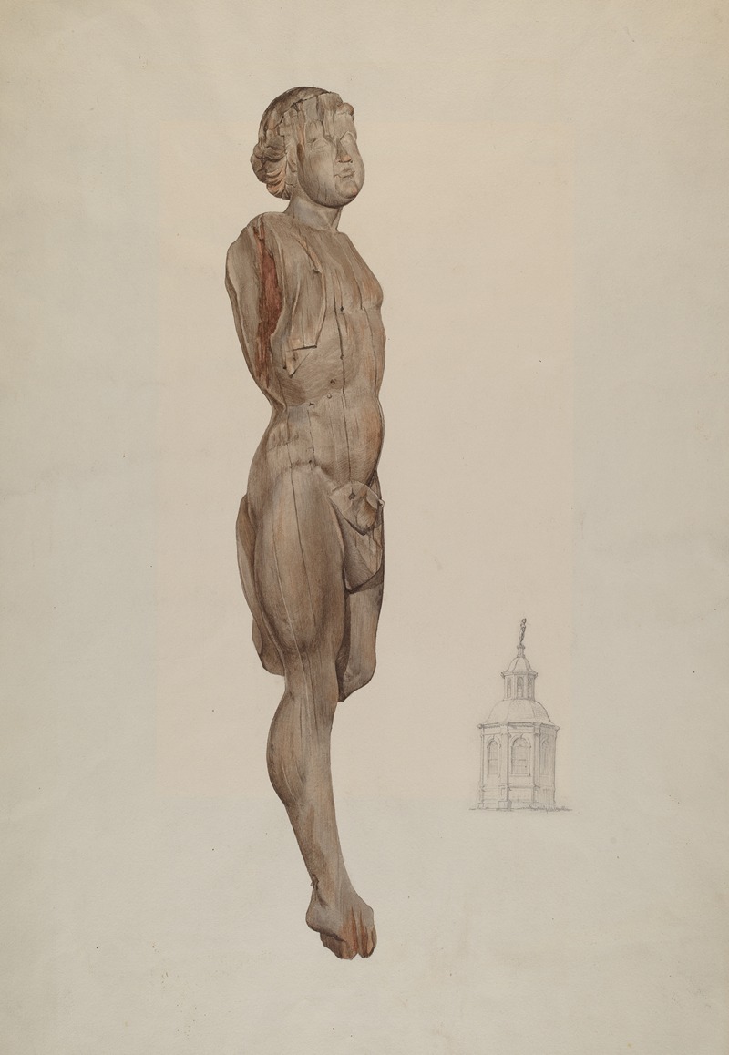 Ingrid Selmer-Larsen - Carved Wood Figure – Flying Mercury