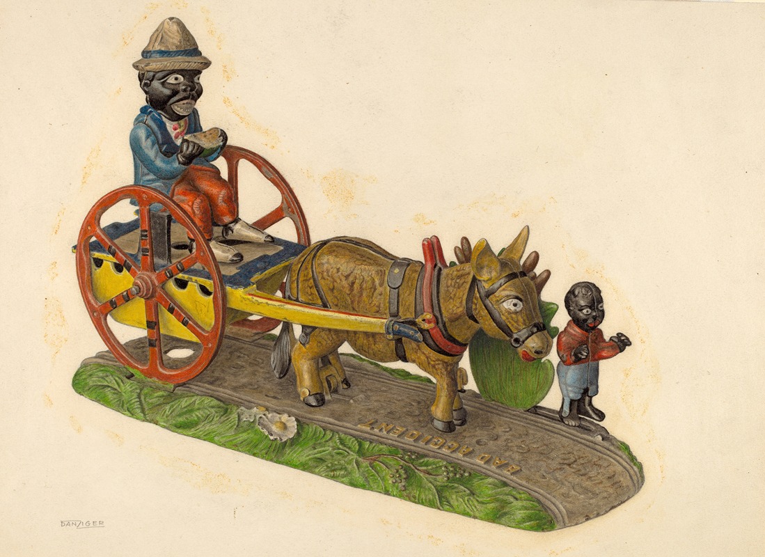 Isidore Danziger - Toy Bank – Donkey and Cart