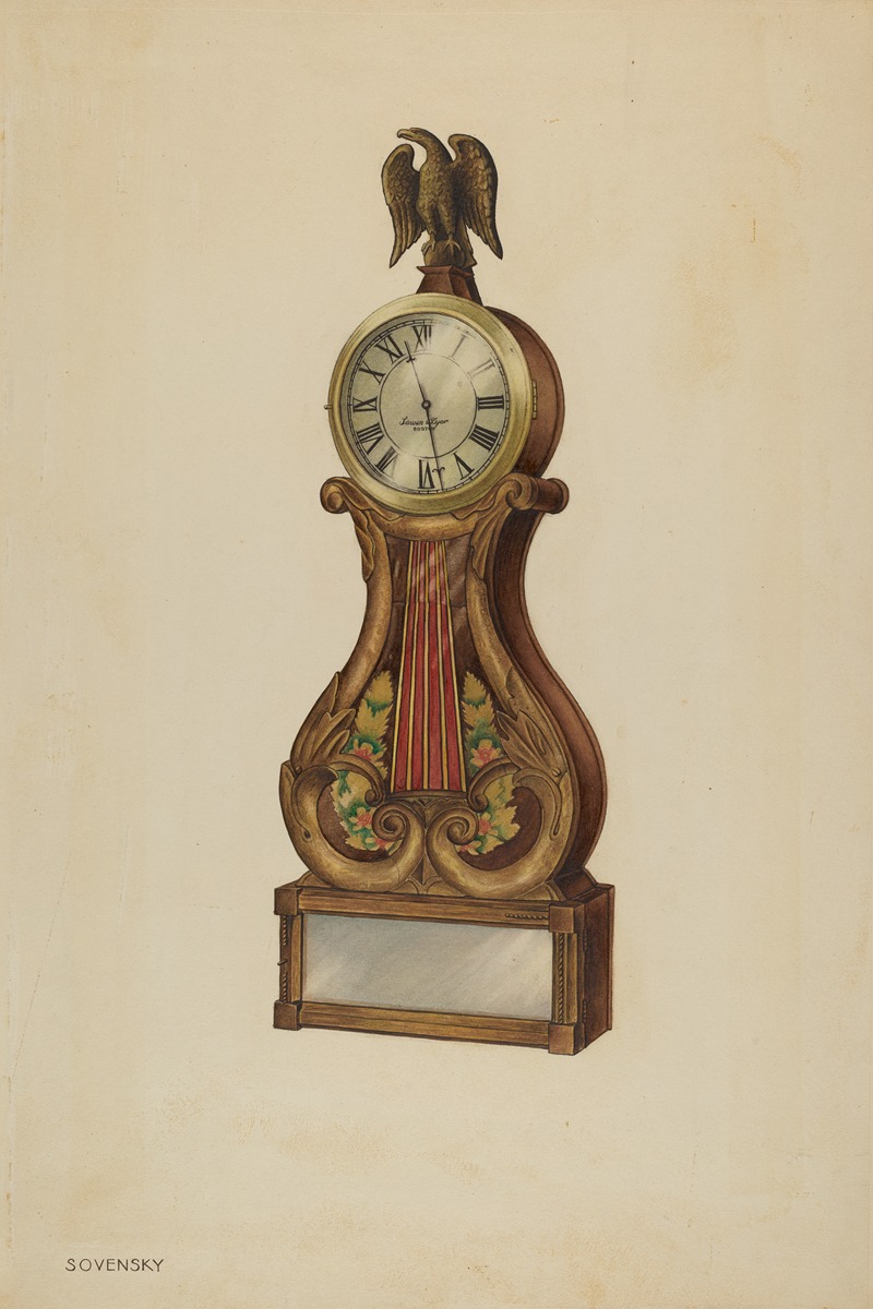 Isidore Sovensky - Lyre Clock