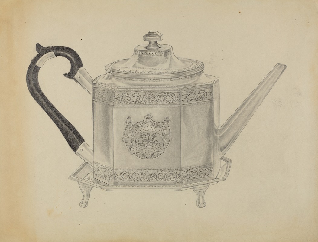 Isidore Steinberg - Silver Teapot and Tray