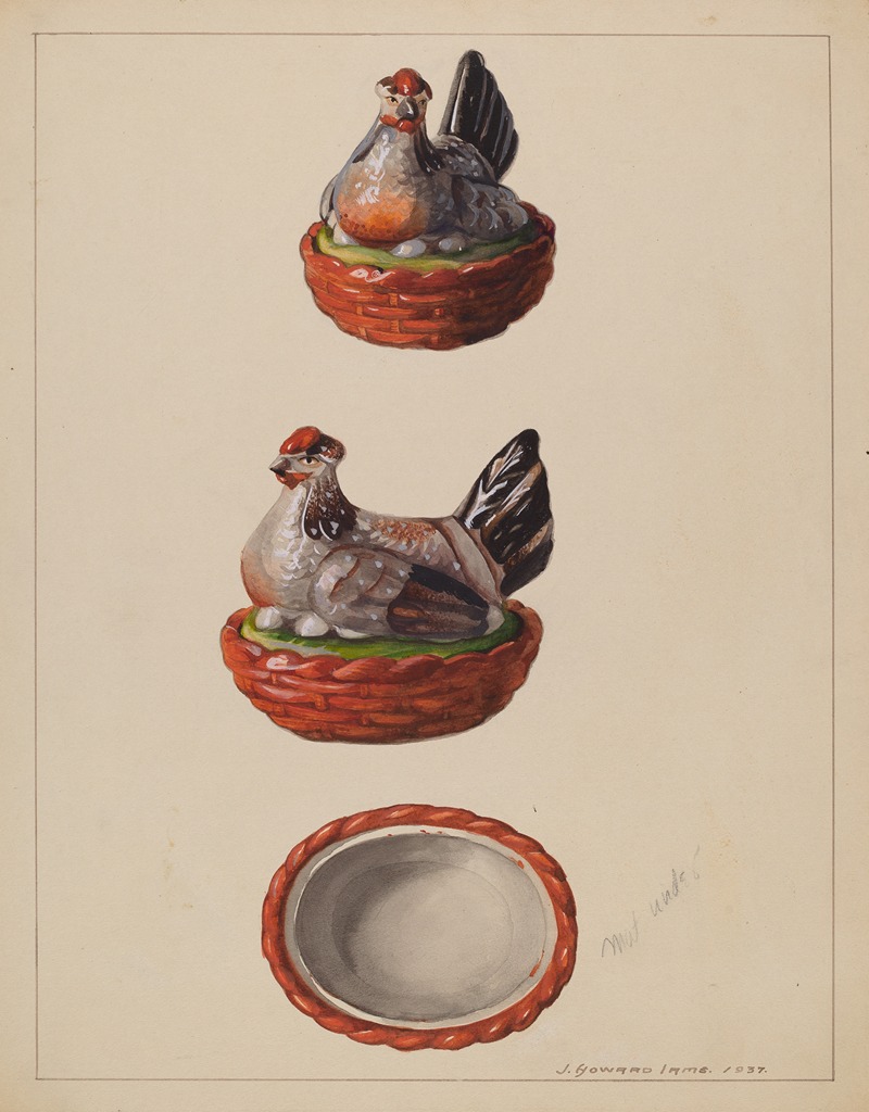 J. Howard Iams - Hen on Basket