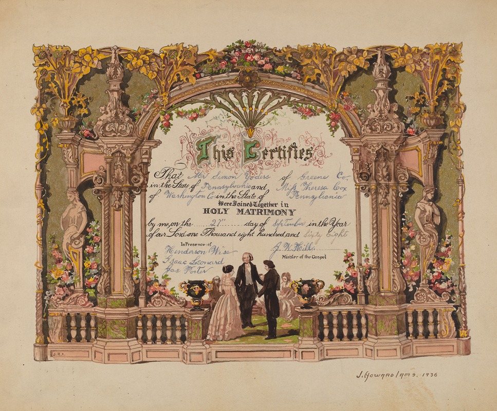 J. Howard Iams - Marriage Certificate