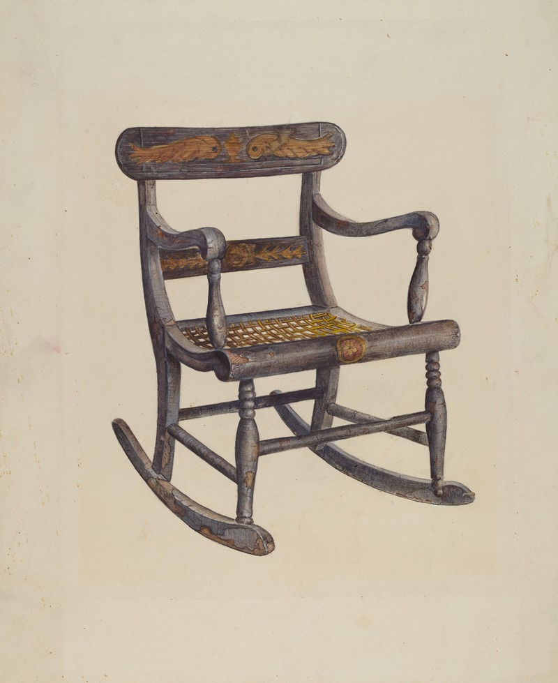 James Fisher - Decorated Child’s Rocking Chair