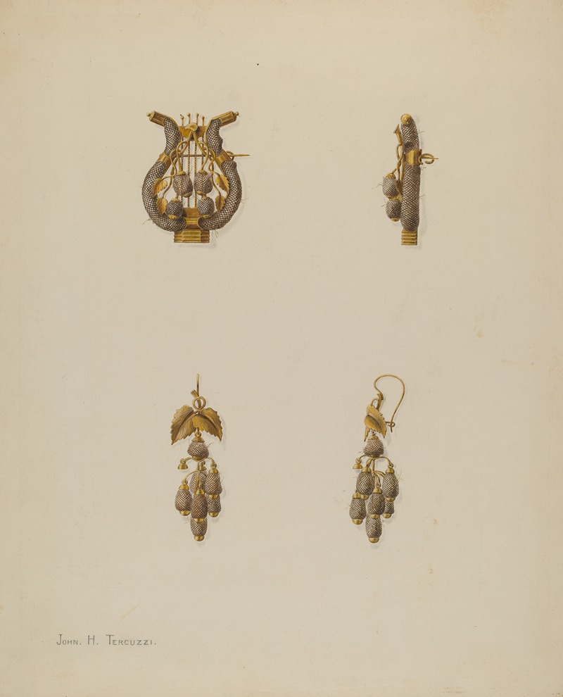 John H. Tercuzzi - Brooch and Earrings