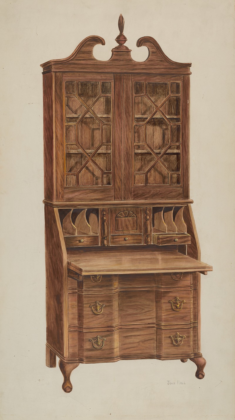 John Hall - Block-front Secretary (walnut)